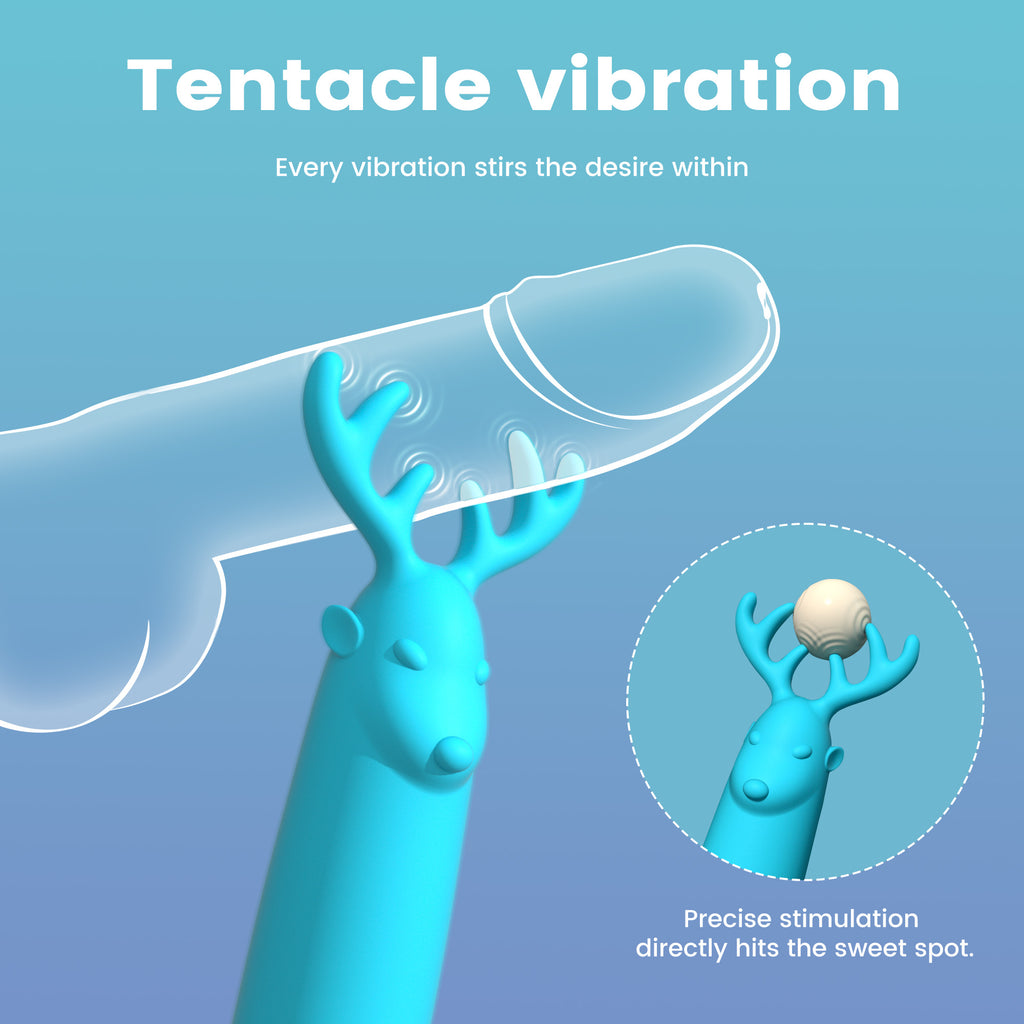 Deer Head Vibrator – 10 Modes, Quiet, Waterproof, Soft Silicone
