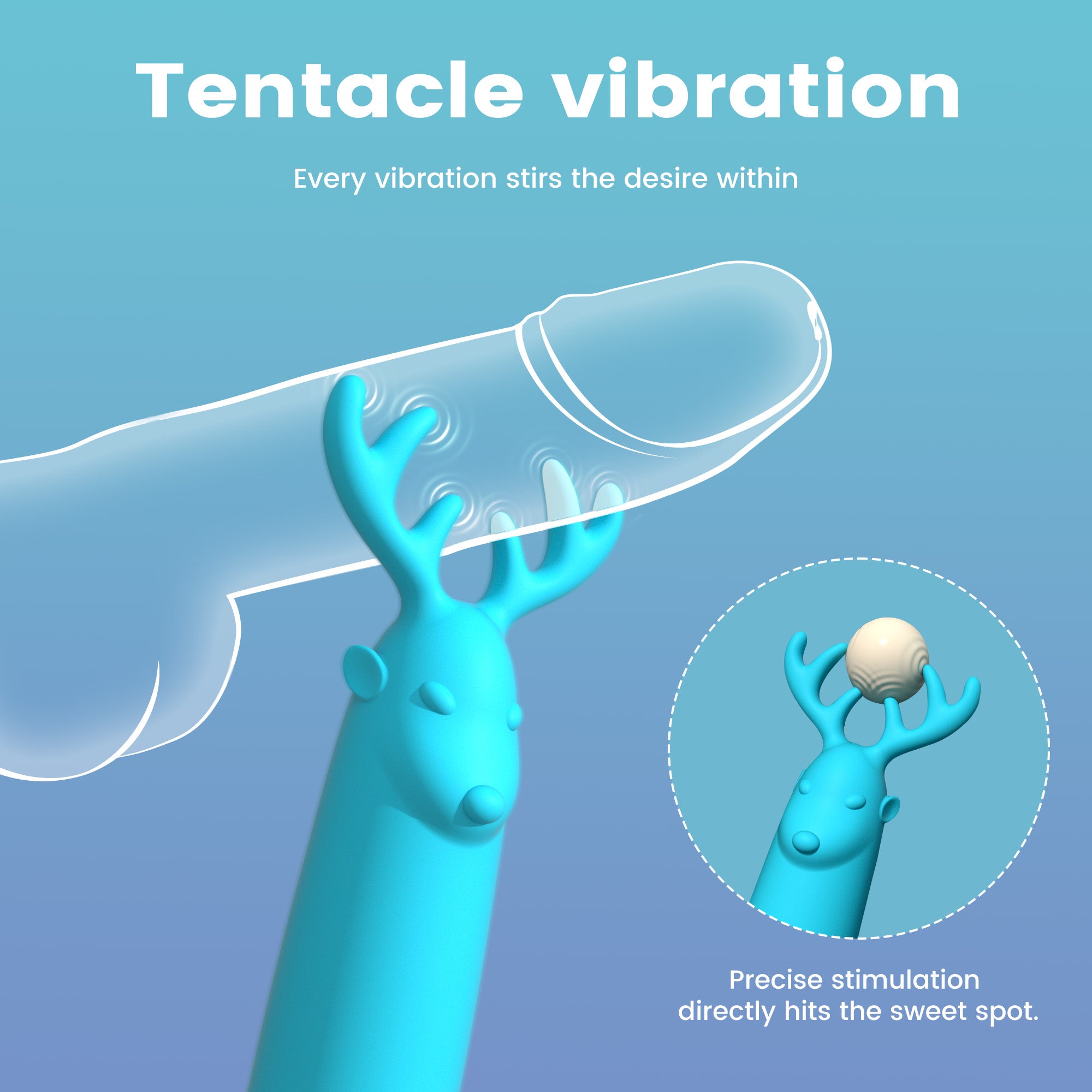 Deer Head Vibrator – 10 Modes, Quiet, Waterproof, Soft Silicone