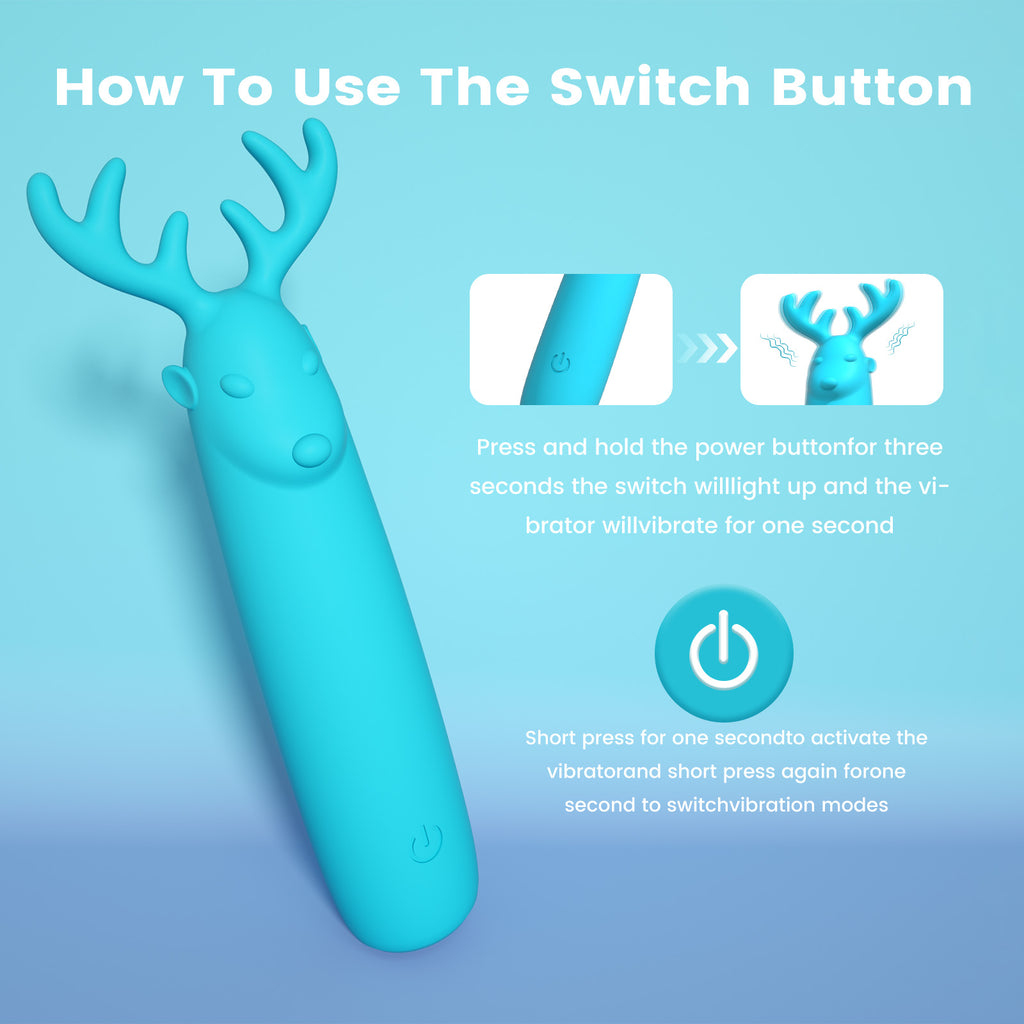 Deer Head Vibrator – 10 Modes, Quiet, Waterproof, Soft Silicone