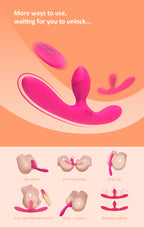 Dual-Stimulation Vibrator – 7 Modes, Remote Control, Waterproof, Soft Silicone