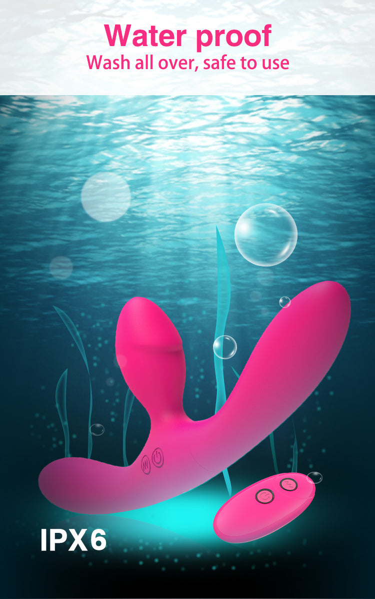 Dual-Stimulation Vibrator – 7 Modes, Remote Control, Waterproof, Soft Silicone