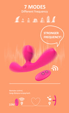 Dual-Stimulation Vibrator – 7 Modes, Remote Control, Waterproof, Soft Silicone