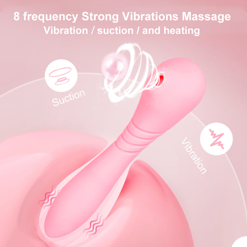 3-in-1 Heating Suction & Vibration Wand – 8 Modes Quiet Waterproof Silicone Massager