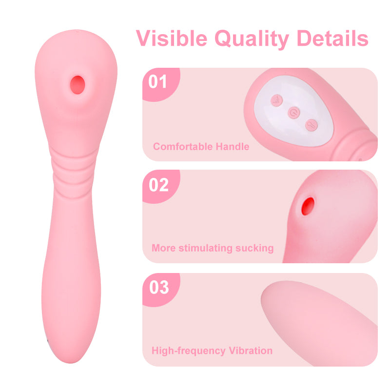 3-in-1 Heating Suction & Vibration Wand – 8 Modes Quiet Waterproof Silicone Massager