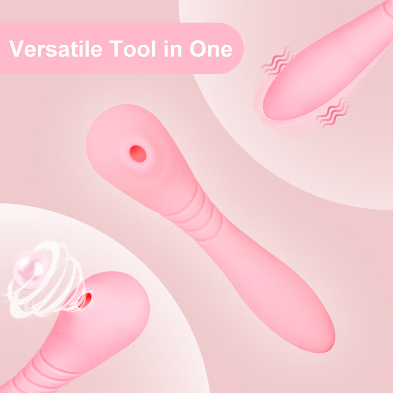 3-in-1 Heating Suction & Vibration Wand – 8 Modes Quiet Waterproof Silicone Massager