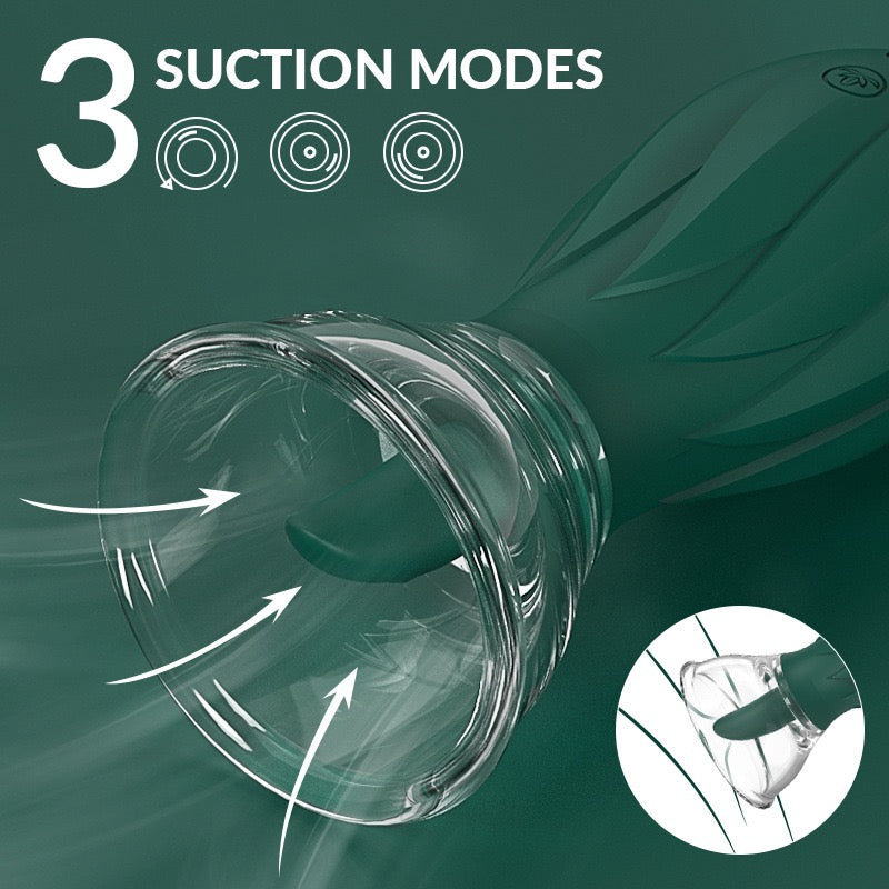 2-in-1 Suction & Tongue Vibrator – 10 Licking Modes + 3 Suction Levels
