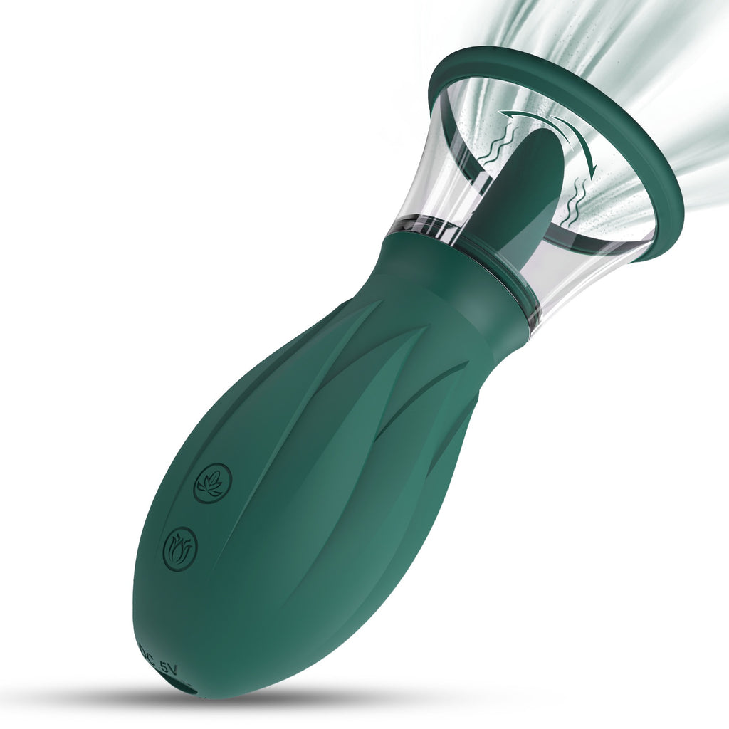 2-in-1 Suction & Tongue Vibrator – 10 Licking Modes + 3 Suction Levels