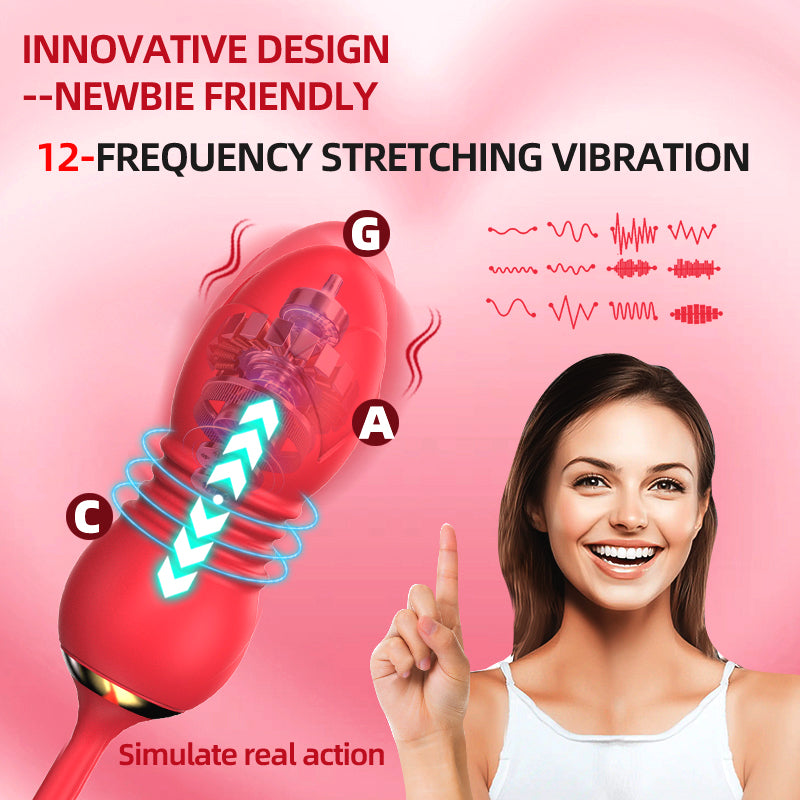 3-in-1 Dual-Action Vibrator with Tongue Licking, Thrusting & Vibration – Independent Controls