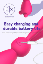 Cute Bunny Vibrator – 20 Modes Waterproof Silicone Massager, Quiet Rechargeable Personal Massager