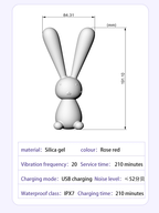 Cute Bunny Vibrator – 20 Modes Waterproof Silicone Massager, Quiet Rechargeable Personal Massager