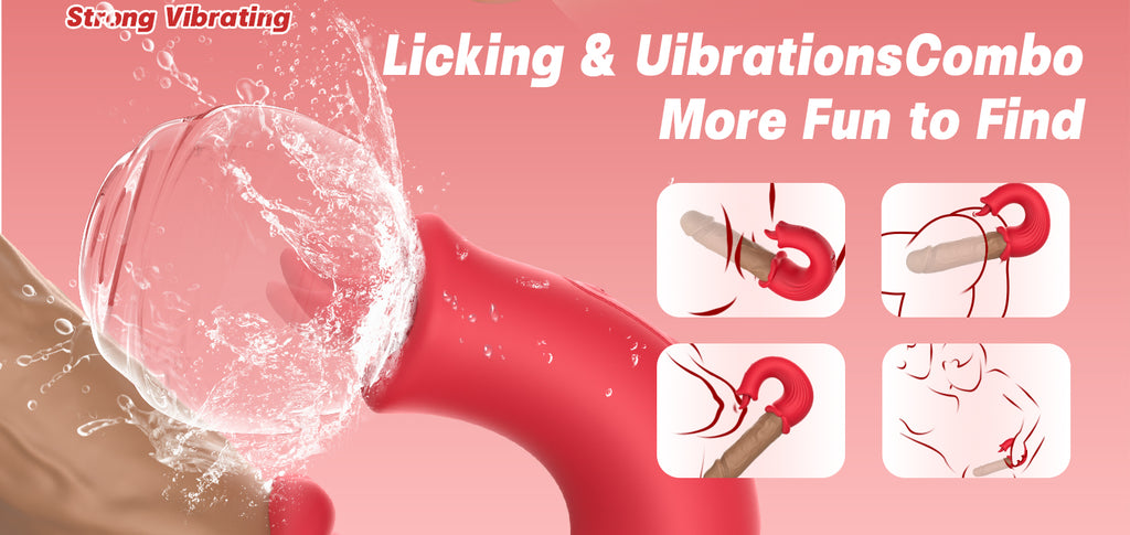 3-in-1 Oral Suction Vibrator with Thrusting – Tongue Licking, Clitoral Suction & Multi-Mode Stimulator