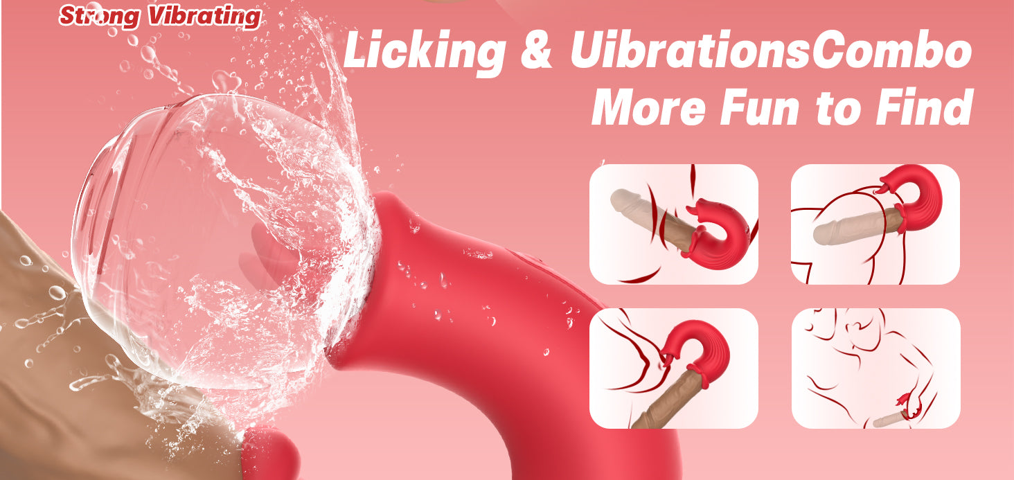 3-in-1 Oral Suction Vibrator with Thrusting – Tongue Licking, Clitoral Suction & Multi-Mode Stimulator