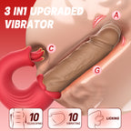 3-in-1 Oral Suction Vibrator with Thrusting – Tongue Licking, Clitoral Suction & Multi-Mode Stimulator