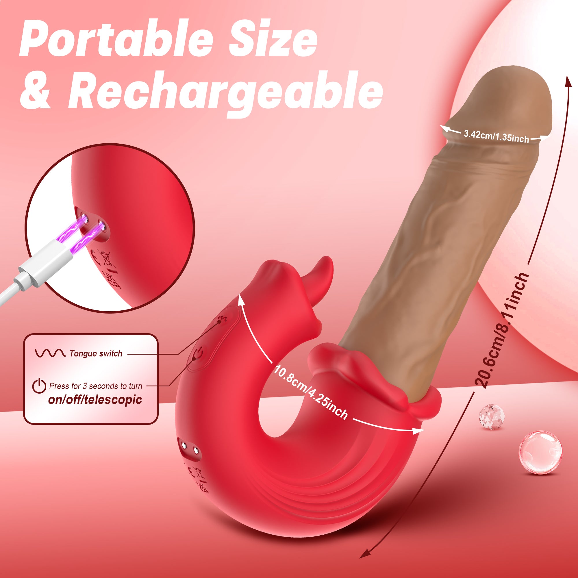 3-in-1 Oral Suction Vibrator with Thrusting – Tongue Licking, Clitoral Suction & Multi-Mode Stimulator