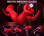 Oral Suction Vibrator with Tongue Licking – 3-in-1 Clitoral, G-Spot & Anal Stimulator, 10 Modes, Waterproof