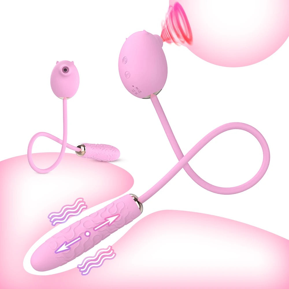 2-in-1 Suction & Vibrating Egg – Dual Stimulation G-Spot & Clitoral Massager, 10 Modes, Waterproof