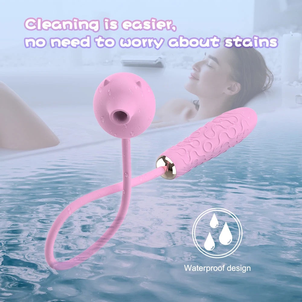 2-in-1 Suction & Vibrating Egg – Dual Stimulation G-Spot & Clitoral Massager, 10 Modes, Waterproof