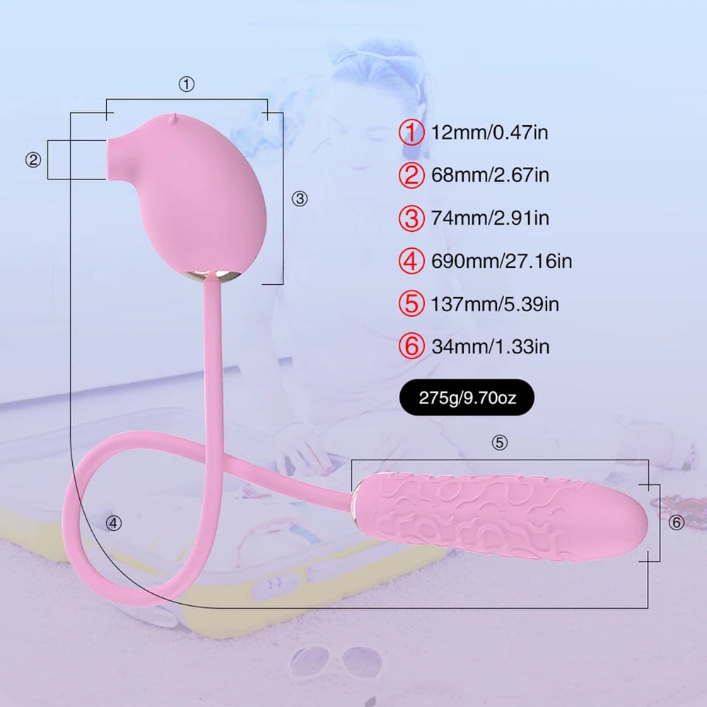 2-in-1 Suction & Vibrating Egg – Dual Stimulation G-Spot & Clitoral Massager, 10 Modes, Waterproof