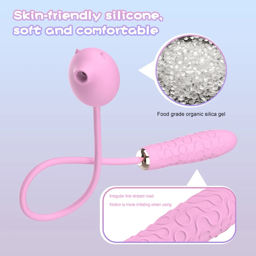 2-in-1 Suction & Vibrating Egg – Dual Stimulation G-Spot & Clitoral Massager, 10 Modes, Waterproof