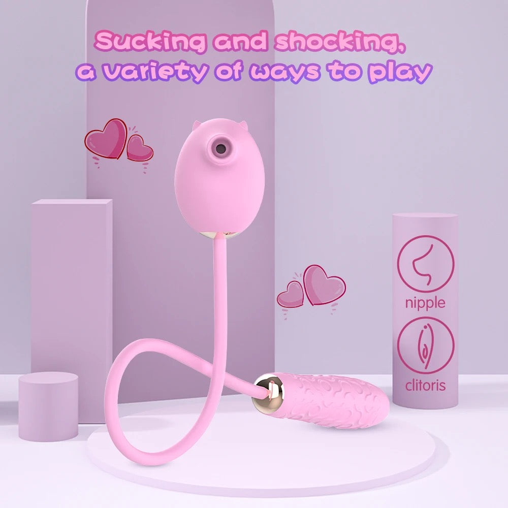 2-in-1 Suction & Vibrating Egg – Dual Stimulation G-Spot & Clitoral Massager, 10 Modes, Waterproof