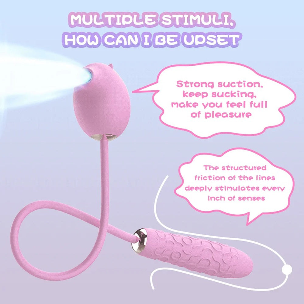 2-in-1 Suction & Vibrating Egg – Dual Stimulation G-Spot & Clitoral Massager, 10 Modes, Waterproof