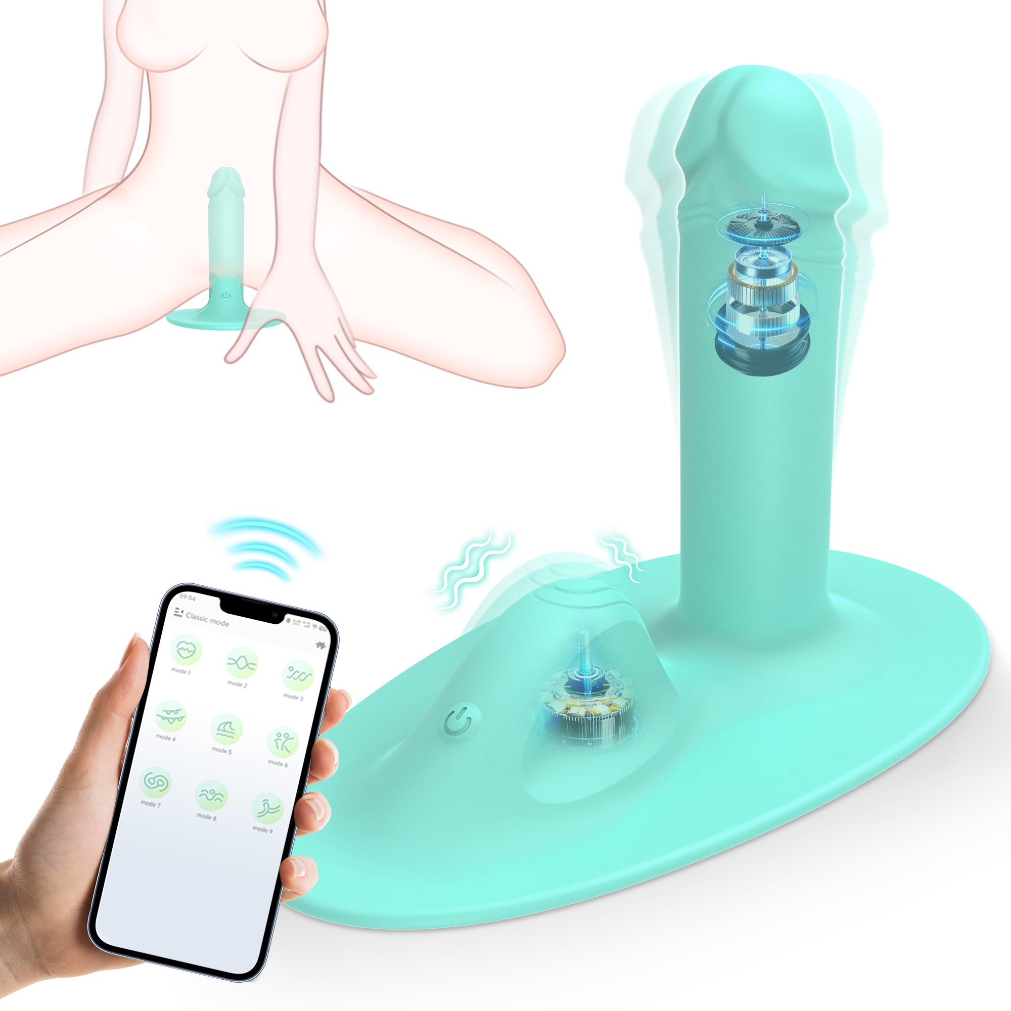 Hands-Free Ride-On Vibrator – Remote Control, 9 Modes Multi-Zone Stimulation, Waterproof
