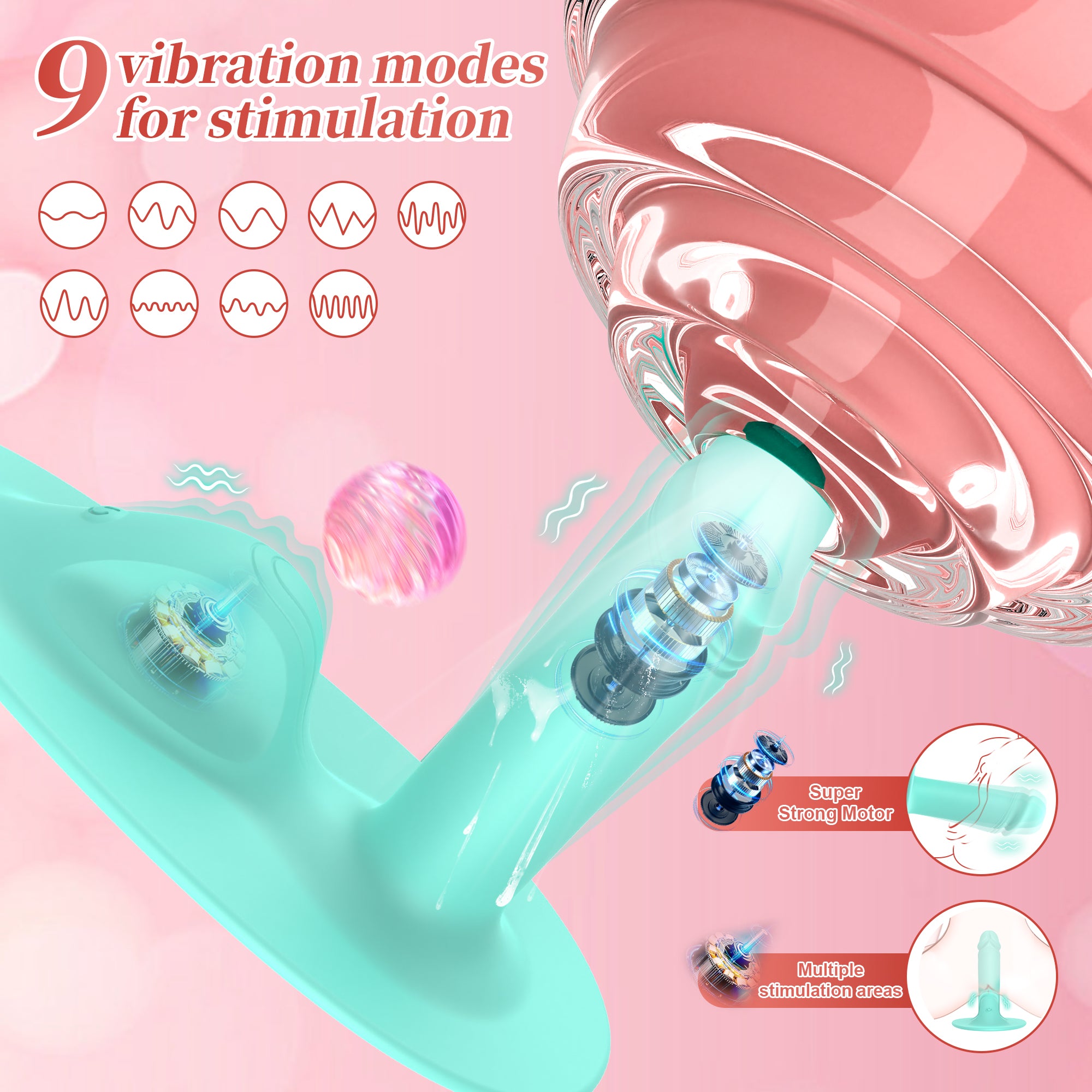Hands-Free Ride-On Vibrator – Remote Control, 9 Modes Multi-Zone Stimulation, Waterproof