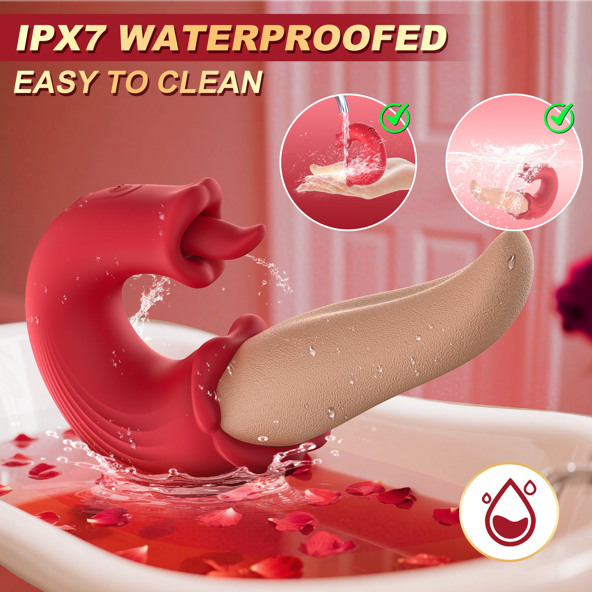3-in-1 Oral Simulator Vibrator – Tongue Licking, G-Spot Stimulation & Clitoral Vibrations, Waterproof Silicone