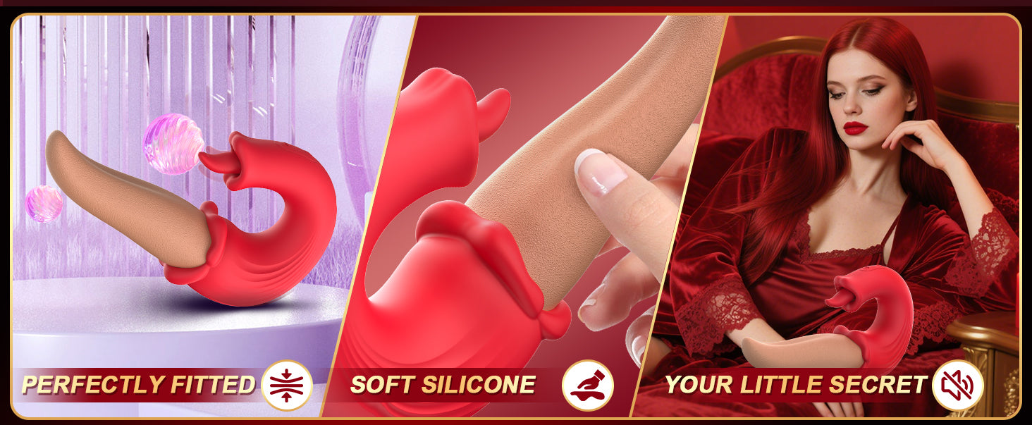 3-in-1 Oral Simulator Vibrator – Tongue Licking, G-Spot Stimulation & Clitoral Vibrations, Waterproof Silicone