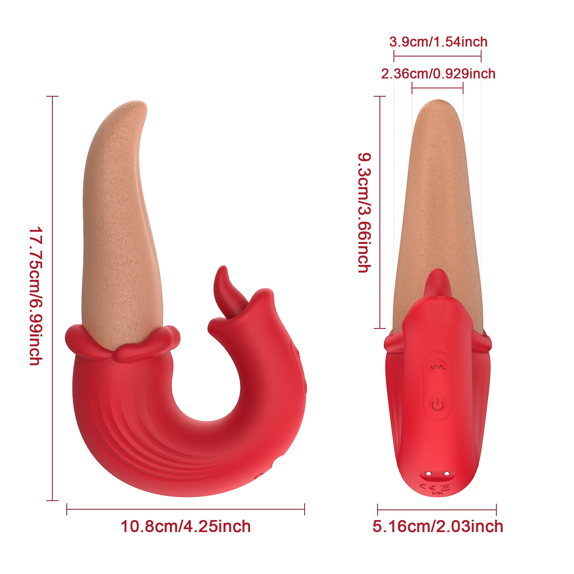 3-in-1 Oral Simulator Vibrator – Tongue Licking, G-Spot Stimulation & Clitoral Vibrations, Waterproof Silicone