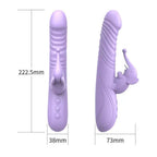 Heated Dual Stimulation Vibrator – Thrusting & Tongue Motion, 108°FWarm Touch, Waterproof Silicone Massager