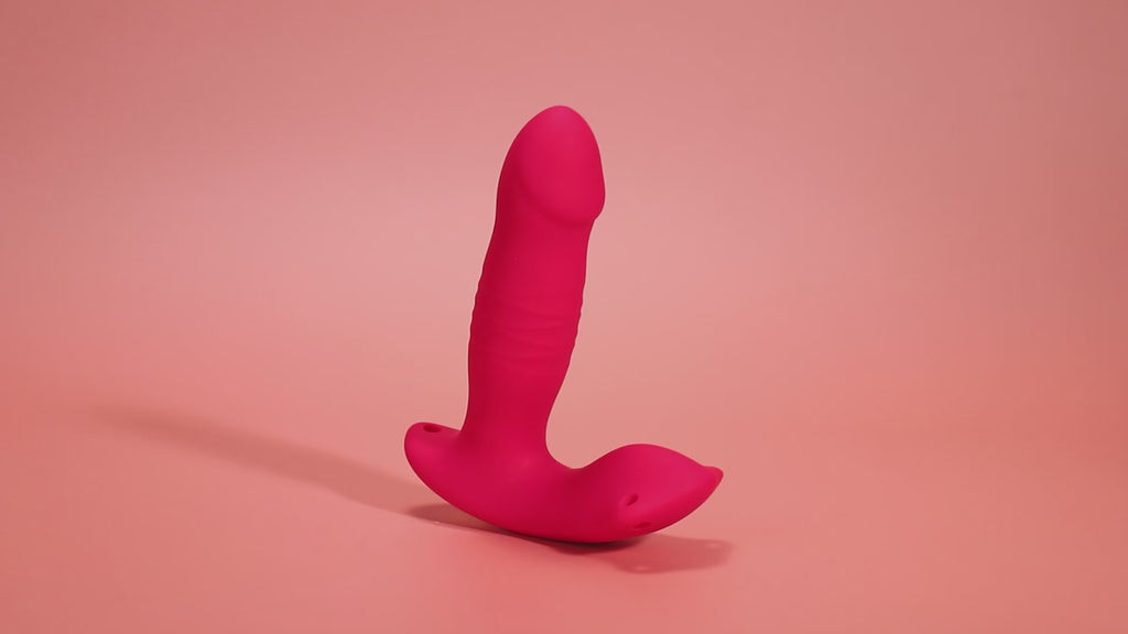 App Remote Wearable Thrusting & Vibrating Dildo – 3-in-1 Clit Stimulator, 9 Modes, Waterproof